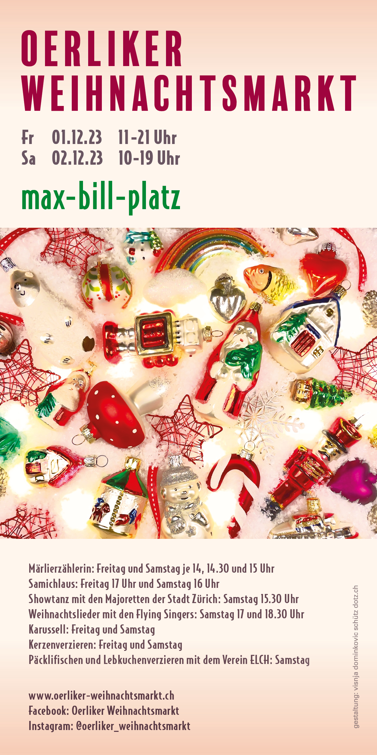 Flyer Oerliker Weihnachtsmarkt Max-Bill-Platz
